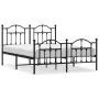 Estructura de cama cabecero y estribo metal negro 140x200 cm de vidaXL, Camas y somieres - Ref: Foro24-353458, Precio: 140,75...