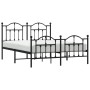 Estructura de cama cabecero y estribo metal negro 140x200 cm de vidaXL, Camas y somieres - Ref: Foro24-353458, Precio: 143,00...
