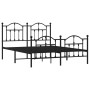 Estructura de cama cabecero y estribo metal negro 140x200 cm de vidaXL, Camas y somieres - Ref: Foro24-353458, Precio: 143,00...