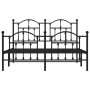 Estructura de cama cabecero y estribo metal negro 140x200 cm de vidaXL, Camas y somieres - Ref: Foro24-353458, Precio: 143,00...