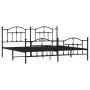 Black metal headboard and footboard bed frame 200x200 cm by vidaXL, Beds and slatted bases - Ref: Foro24-353464, Price: 148,6...