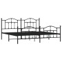 Estructura de cama cabecero y estribo metal negro 200x200 cm de vidaXL, Camas y somieres - Ref: Foro24-353464, Precio: 150,96...