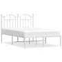 Bettgestell aus Metall mit weißem Kopfteil 120x190 cm von vidaXL, Betten und Lattenroste - Ref: Foro24-353485, Preis: 93,57 €...