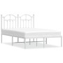 Bettgestell aus Metall mit weißem Kopfteil 120x190 cm von vidaXL, Betten und Lattenroste - Ref: Foro24-353485, Preis: 94,85 €...