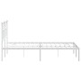 Bettgestell aus Metall mit weißem Kopfteil 120x190 cm von vidaXL, Betten und Lattenroste - Ref: Foro24-353485, Preis: 94,85 €...