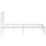 Metal bed frame with white headboard 120x190 cm by vidaXL, Beds and slatted bases - Ref: Foro24-353485, Price: 93,57 €, Disco...