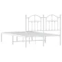 Bettgestell aus Metall mit weißem Kopfteil 120x190 cm von vidaXL, Betten und Lattenroste - Ref: Foro24-353485, Preis: 93,57 €...