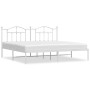 Metallbettgestell mit weißem Kopfteil 193x203 cm von vidaXL, Betten und Lattenroste - Ref: Foro24-353494, Preis: 109,84 €, Ra...