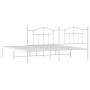 Metallbettgestell mit weißem Kopfteil 193x203 cm von vidaXL, Betten und Lattenroste - Ref: Foro24-353494, Preis: 109,84 €, Ra...