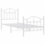 Metal bed frame with headboard and footboard white 90x190 cm by vidaXL, Beds and slatted bases - Ref: Foro24-353498, Price: 9...