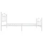 Metal bed frame with headboard and footboard white 90x190 cm by vidaXL, Beds and slatted bases - Ref: Foro24-353498, Price: 9...