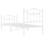 Metal bed frame with headboard and footboard white 90x190 cm by vidaXL, Beds and slatted bases - Ref: Foro24-353498, Price: 9...