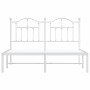Metallbettgestell mit weißem Kopfteil 140x190 cm von vidaXL, Betten und Lattenroste - Ref: Foro24-353488, Preis: 117,70 €, Ra...