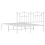 Metallbettgestell mit weißem Kopfteil 140x190 cm von vidaXL, Betten und Lattenroste - Ref: Foro24-353488, Preis: 117,70 €, Ra...