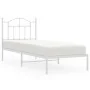 Metal bed frame with white headboard 90x200 cm by vidaXL, Beds and slatted bases - Ref: Foro24-353481, Price: 74,89 €, Discou...