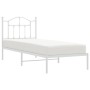 Bettgestell aus Metall mit weißem Kopfteil 90x200 cm von vidaXL, Betten und Lattenroste - Ref: Foro24-353481, Preis: 76,06 €,...