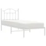 Metal bed frame with white headboard 90x200 cm by vidaXL, Beds and slatted bases - Ref: Foro24-353481, Price: 74,89 €, Discou...