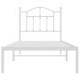 Bettgestell aus Metall mit weißem Kopfteil 90x200 cm von vidaXL, Betten und Lattenroste - Ref: Foro24-353481, Preis: 76,06 €,...