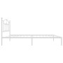 Bettgestell aus Metall mit weißem Kopfteil 90x200 cm von vidaXL, Betten und Lattenroste - Ref: Foro24-353481, Preis: 76,06 €,...