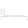 Metal bed frame with white headboard 90x200 cm by vidaXL, Beds and slatted bases - Ref: Foro24-353481, Price: 74,89 €, Discou...