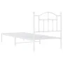 Metal bed frame with white headboard 90x200 cm by vidaXL, Beds and slatted bases - Ref: Foro24-353481, Price: 74,89 €, Discou...