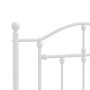 Bettgestell aus Metall mit weißem Kopfteil 90x200 cm von vidaXL, Betten und Lattenroste - Ref: Foro24-353481, Preis: 76,06 €,...