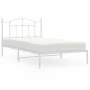 Metallbettgestell mit weißem Kopfteil 107x203 cm von vidaXL, Betten und Lattenroste - Ref: Foro24-353484, Preis: 80,90 €, Rab...