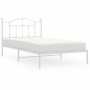 Metallbettgestell mit weißem Kopfteil 107x203 cm von vidaXL, Betten und Lattenroste - Ref: Foro24-353484, Preis: 82,22 €, Rab...