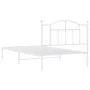 Metallbettgestell mit weißem Kopfteil 107x203 cm von vidaXL, Betten und Lattenroste - Ref: Foro24-353484, Preis: 80,90 €, Rab...