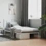 Bettgestell aus Metall mit weißem Kopfteil 100x190 cm von vidaXL, Betten und Lattenroste - Ref: Foro24-353482, Preis: 78,48 €...