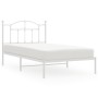 Bettgestell aus Metall mit weißem Kopfteil 100x190 cm von vidaXL, Betten und Lattenroste - Ref: Foro24-353482, Preis: 79,76 €...