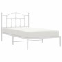 Bettgestell aus Metall mit weißem Kopfteil 100x190 cm von vidaXL, Betten und Lattenroste - Ref: Foro24-353482, Preis: 79,76 €...