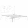 Bettgestell aus Metall mit weißem Kopfteil 100x190 cm von vidaXL, Betten und Lattenroste - Ref: Foro24-353482, Preis: 78,48 €...