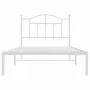 Bettgestell aus Metall mit weißem Kopfteil 100x190 cm von vidaXL, Betten und Lattenroste - Ref: Foro24-353482, Preis: 78,48 €...
