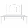 Estructura de cama de metal con cabecero blanco 100x190 cm de vidaXL, Camas y somieres - Ref: Foro24-353482, Precio: 79,69 €,...