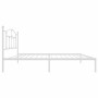 Bettgestell aus Metall mit weißem Kopfteil 100x190 cm von vidaXL, Betten und Lattenroste - Ref: Foro24-353482, Preis: 79,76 €...