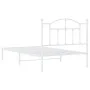 Bettgestell aus Metall mit weißem Kopfteil 100x190 cm von vidaXL, Betten und Lattenroste - Ref: Foro24-353482, Preis: 78,48 €...