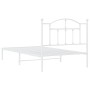 Bettgestell aus Metall mit weißem Kopfteil 100x190 cm von vidaXL, Betten und Lattenroste - Ref: Foro24-353482, Preis: 79,76 €...