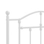 Bettgestell aus Metall mit weißem Kopfteil 100x190 cm von vidaXL, Betten und Lattenroste - Ref: Foro24-353482, Preis: 79,76 €...