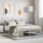 Estructura de cama de metal con cabecero blanca 135x190 cm de vidaXL, Camas y somieres - Ref: Foro24-353487, Precio: 118,34 €...