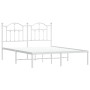 Metallbettgestell mit weißem Kopfteil 135x190 cm von vidaXL, Betten und Lattenroste - Ref: Foro24-353487, Preis: 120,41 €, Ra...