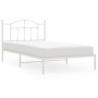 Bettgestell aus Metall mit weißem Kopfteil 100x200 cm von vidaXL, Betten und Lattenroste - Ref: Foro24-353483, Preis: 77,51 €...
