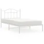 Metal bed frame with white headboard 100x200 cm by vidaXL, Beds and slatted bases - Ref: Foro24-353483, Price: 76,29 €, Disco...