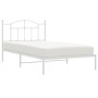 Bettgestell aus Metall mit weißem Kopfteil 100x200 cm von vidaXL, Betten und Lattenroste - Ref: Foro24-353483, Preis: 77,51 €...