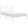 Metal bed frame with white headboard 100x200 cm by vidaXL, Beds and slatted bases - Ref: Foro24-353483, Price: 76,29 €, Disco...