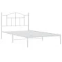 Metal bed frame with white headboard 100x200 cm by vidaXL, Beds and slatted bases - Ref: Foro24-353483, Price: 76,29 €, Disco...