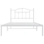 Metal bed frame with white headboard 100x200 cm by vidaXL, Beds and slatted bases - Ref: Foro24-353483, Price: 76,29 €, Disco...