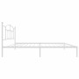 Bettgestell aus Metall mit weißem Kopfteil 100x200 cm von vidaXL, Betten und Lattenroste - Ref: Foro24-353483, Preis: 77,51 €...