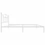 Metal bed frame with white headboard 100x200 cm by vidaXL, Beds and slatted bases - Ref: Foro24-353483, Price: 76,29 €, Disco...