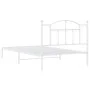 Metal bed frame with white headboard 100x200 cm by vidaXL, Beds and slatted bases - Ref: Foro24-353483, Price: 76,29 €, Disco...